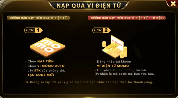 Nạp Bằng Ví Điện Tử